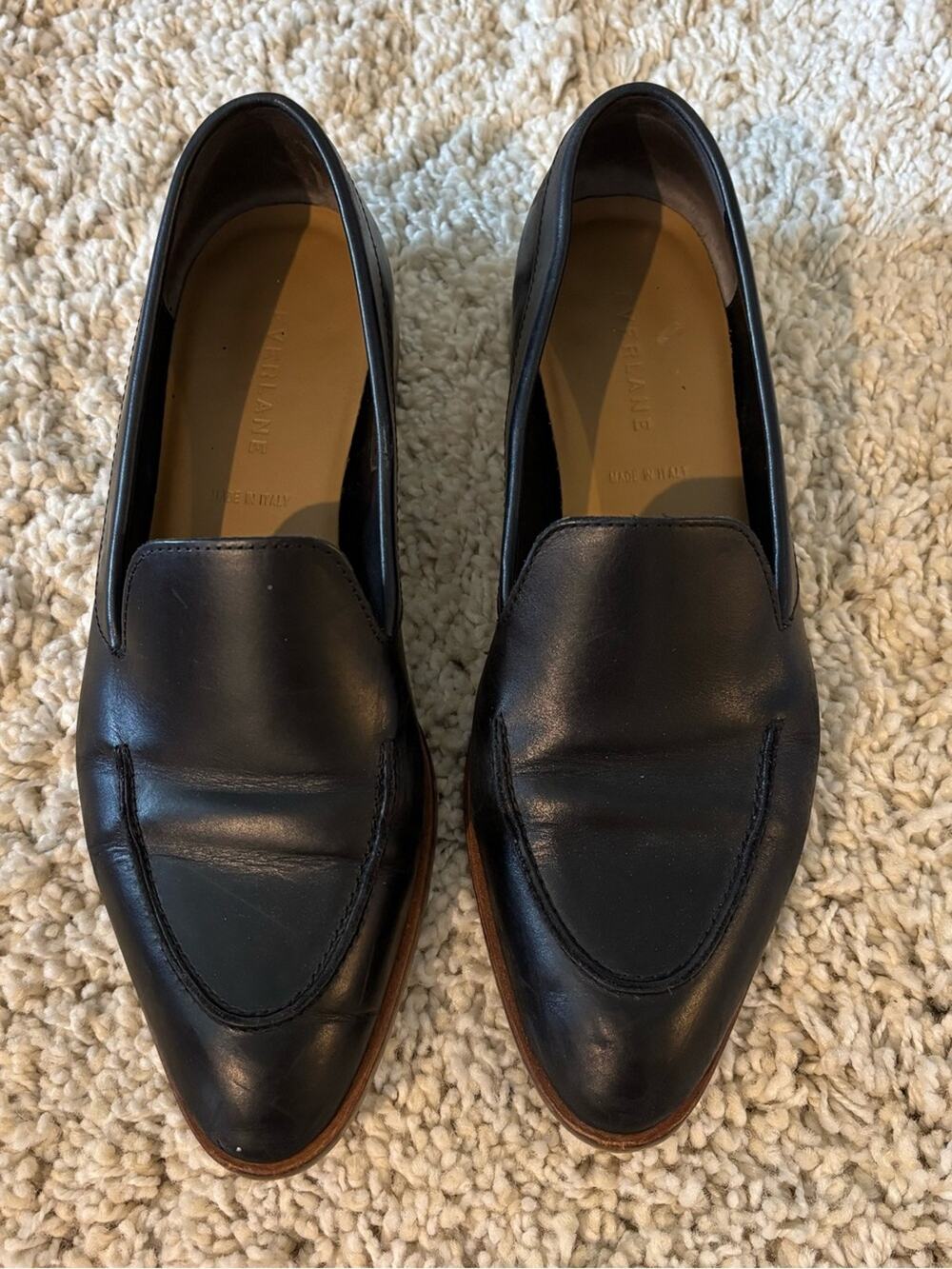 Everlane Black Leather Loafers Size 8.5